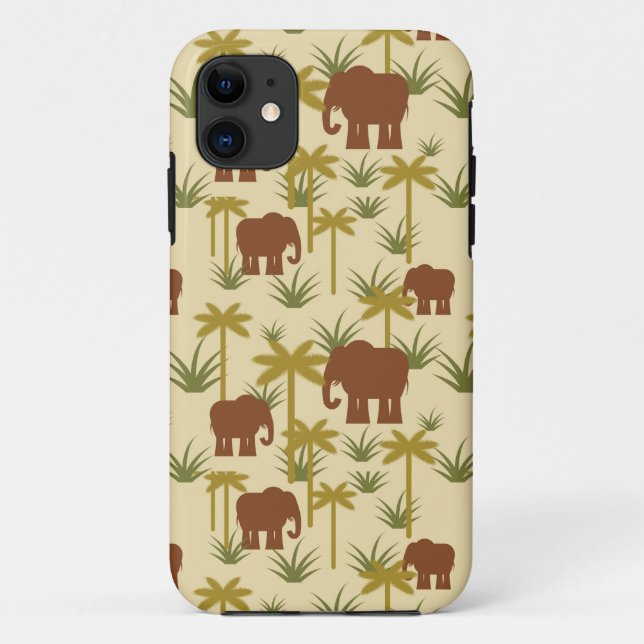 Coques Case-Mate iPhone Éléphants Et Palmiers Au Camouflage (Dos)