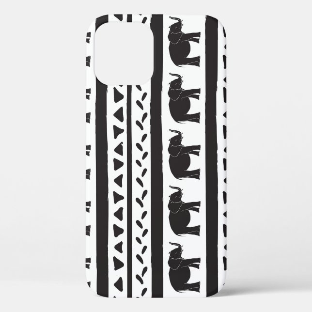 Coques Case-Mate iPhone Eléphants, lignes, triangles, sans couture décorat (Verso)