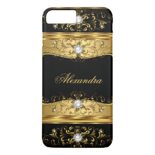 Coque Case-Mate Pour iPhone Elite Regal faux or Black Pearl Diamond Jewel