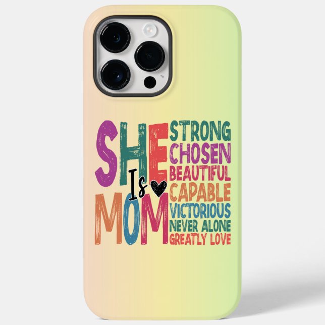 Coques Case-Mate iPhone Elle est maman bienheureuse Maman Retro Citer la f (Verso)