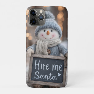 Case-Mate iPhone Case "Embauchez-moi Père Noël" Snowman avec une pancart
