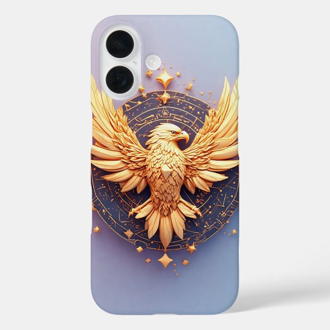 Coques Case-Mate iPhone Emblème d'aigle doré avec étoiles décoratives (Verso)