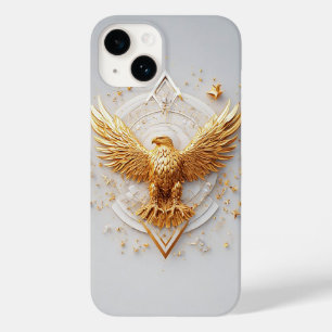 Coque Case-Mate iPhone Emblème d'aigle doré avec étoiles décoratives