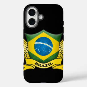 Coque Pour iPhone 16 Emblème de Brazil Flag