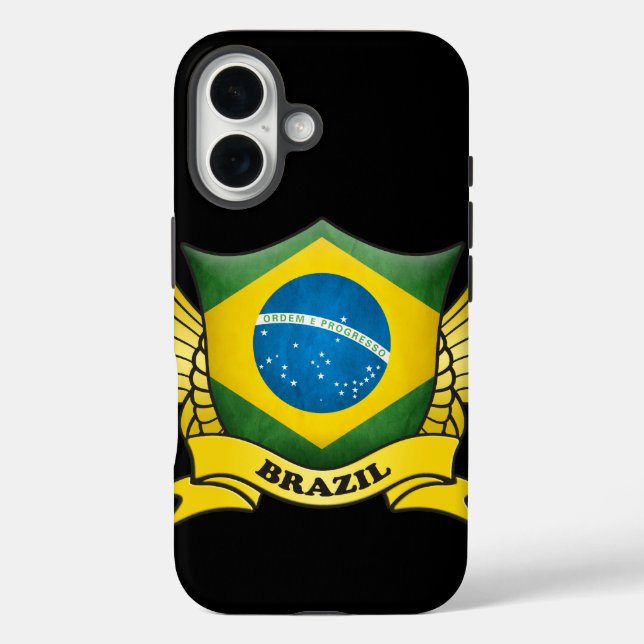 Coques Case-Mate iPhone Emblème de Brazil Flag (Verso)