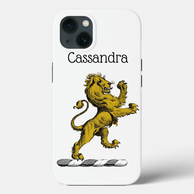 Coques Case-Mate iPhone Emblème de crête de lion debout héraldique C (Verso)