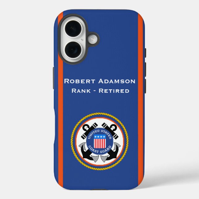 Coques Case-Mate iPhone Emblème de la Garde côtière et couleurs personnali (Verso)