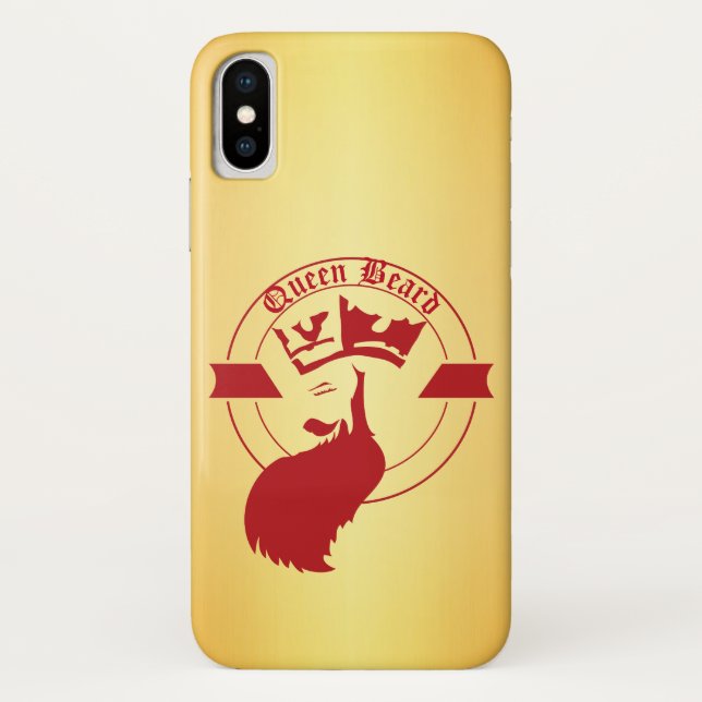 Coques Case-Mate iPhone Emblème de la reine Beard sur l'or (Dos)