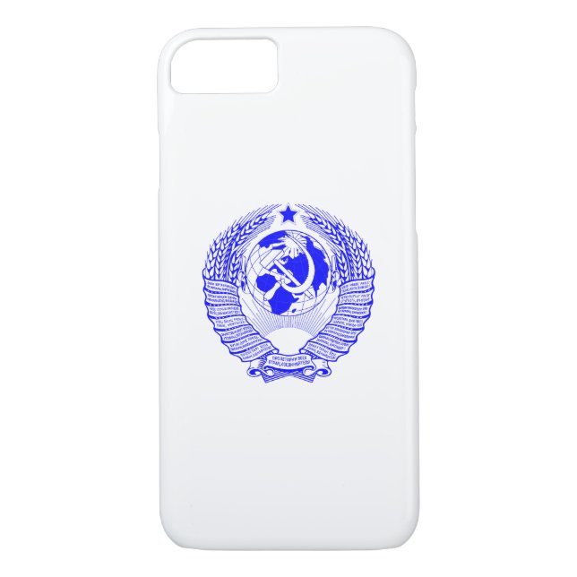 Coques Case-Mate iPhone Emblème d'État bleu de l'URSS (Dos)