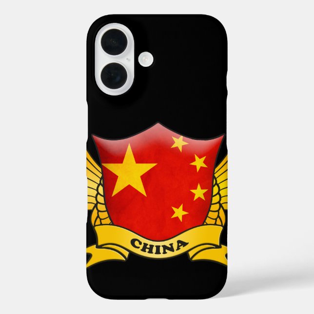 Coques Case-Mate iPhone Emblème du drapeau chinois (Verso)