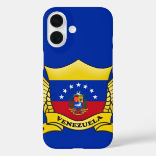 Coques iPhone 16 Emblème du drapeau du Venezuela