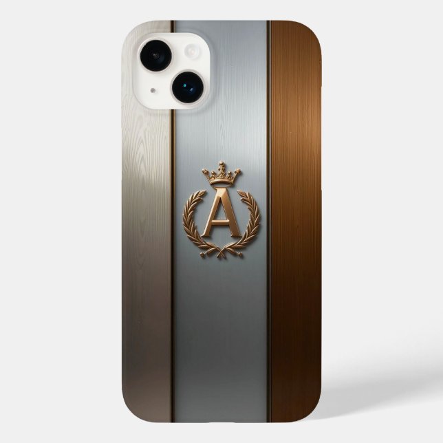 Coques Case-Mate iPhone Emblème Monogramme Doré A (Verso)