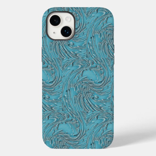Coques Case-Mate iPhone Embossé En Turquoise (Verso)