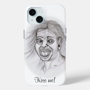 Coque Case-Mate iPhone Embrasse-moi ! Dessin amusant noir et blanc Design