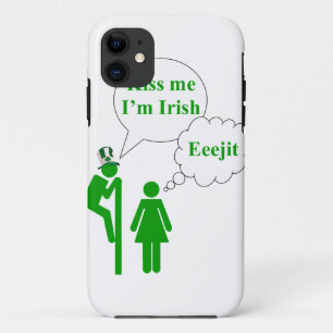 Coque iPhone 11 Embrasse-moi, enseigne de toilette irlandaise