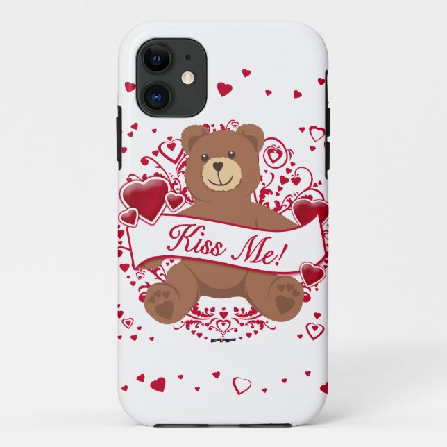 Coques Case-Mate iPhone Embrasse-moi ! Ours en peluche de la Saint-Valenti (Dos)