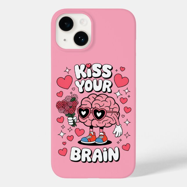 Coques Case-Mate iPhone Embrasse Ton Cerveau Saint-Valentin Professeur Drô (Verso)
