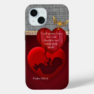 Coque Case-Mate iPhone Embryon de cœur rouge Hessian Faux Neutre basé sur