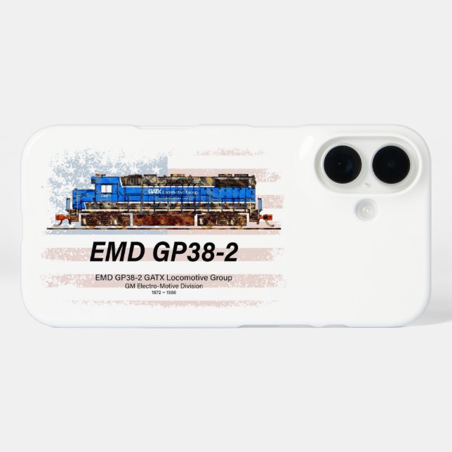 Coques Case-Mate iPhone EMD GP38-2 Locomotive diesel et drapeau américain (Verso (horizontal))