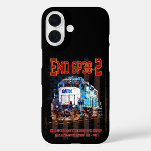 Coque Pour iPhone 16 EMD GP38-2 Locomotive diesel et drapeau américain