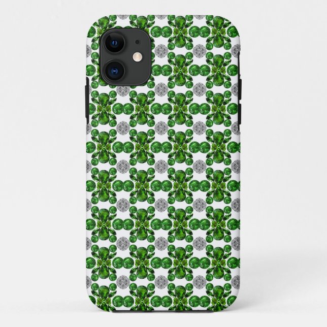 Coques Case-Mate iPhone Emerald Diamond Gemstone Art Green (Dos)