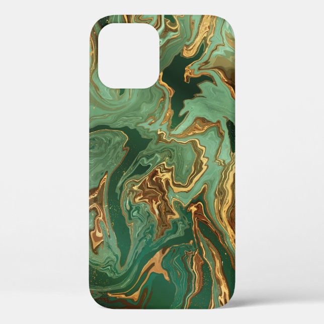 Coques Case-Mate iPhone Emerald Elegance : Gold Marble Luxe (Verso)