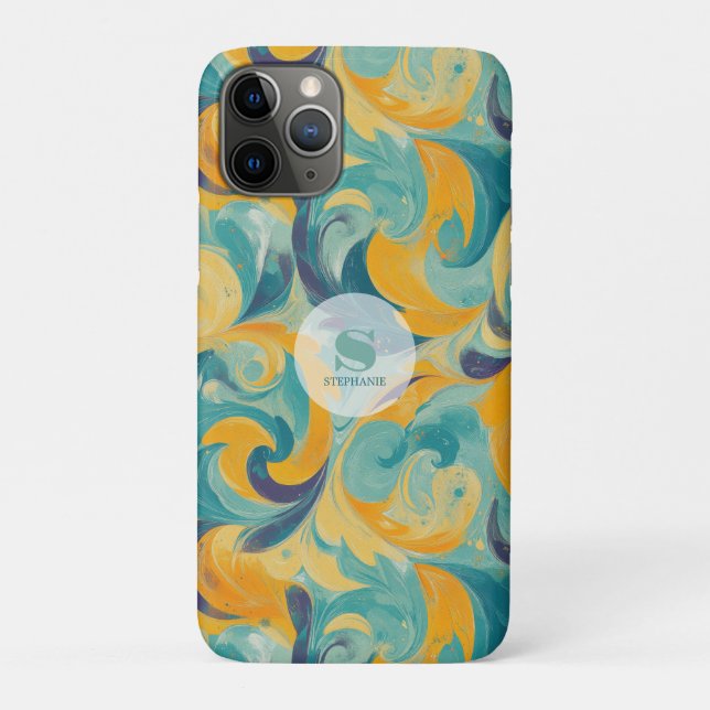 Coques Case-Mate iPhone Emerald Green et Gold Paisley Abstrait inspiré (Dos)