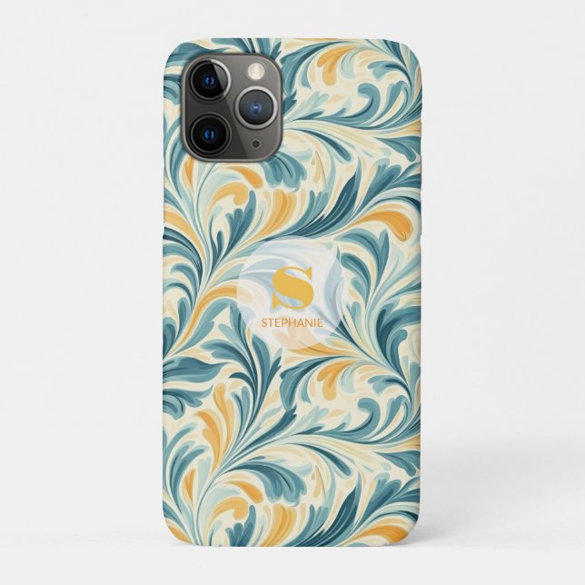 Coques Case-Mate iPhone Emerald Green et Gold Paisley Motif (Dos)