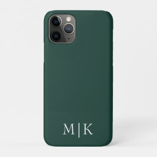 Case-Mate iPhone Case Emerald Green et White Monogramme moderne
