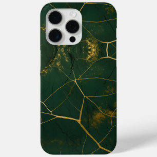 Coque Case-Mate iPhone Emerald Green Marble Gold Parties scintillant