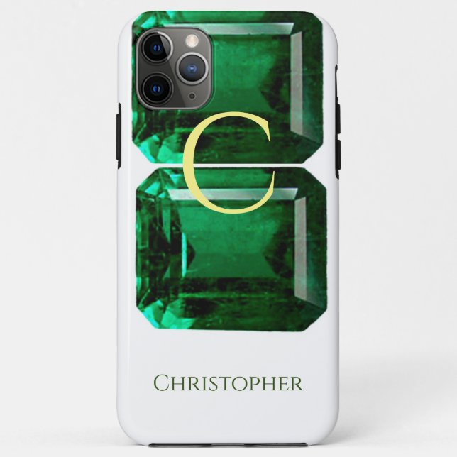 Coques Case-Mate iPhone Émeraude de pierre verte à facettes coques iphone (Dos)