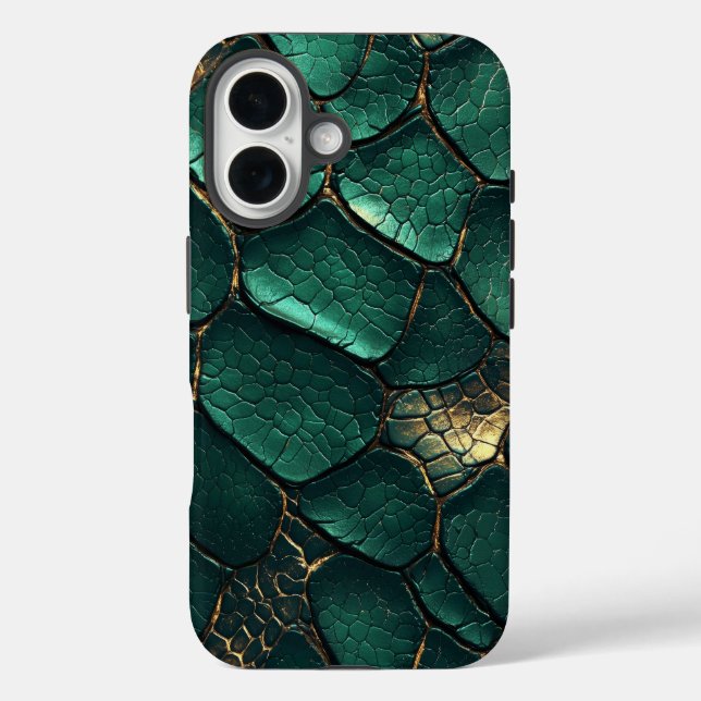 Coques Case-Mate iPhone Émeraude Serpent Snakeskin (Verso)