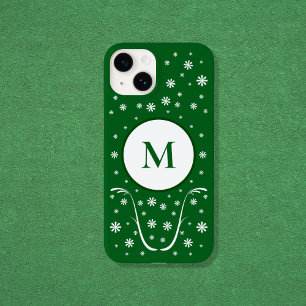 Coque Case-Mate iPhone Émeraude Vert Fleur Power Monogramme Téléphone