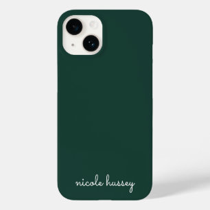 Coque Case-Mate iPhone Émeraude verte Moderne Monogramme élégant