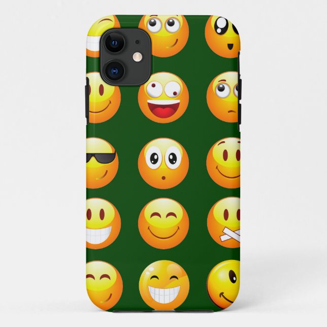 Coques Case-Mate iPhone émoticône vert foncé (Dos)