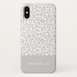 Case-Mate iPhone Case Empreinte de léopard animal gris et blanc pâle