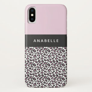 Case-Mate iPhone Case Empreinte de léopard animal noir, blanc et rose