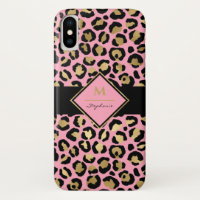 Empreinte de léopard Black Pink et Gold tendance |