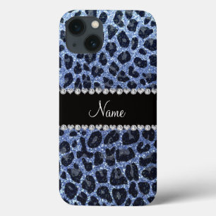 Etui iPhone Case-Mate Empreinte de léopard de parties scintillant bleu c