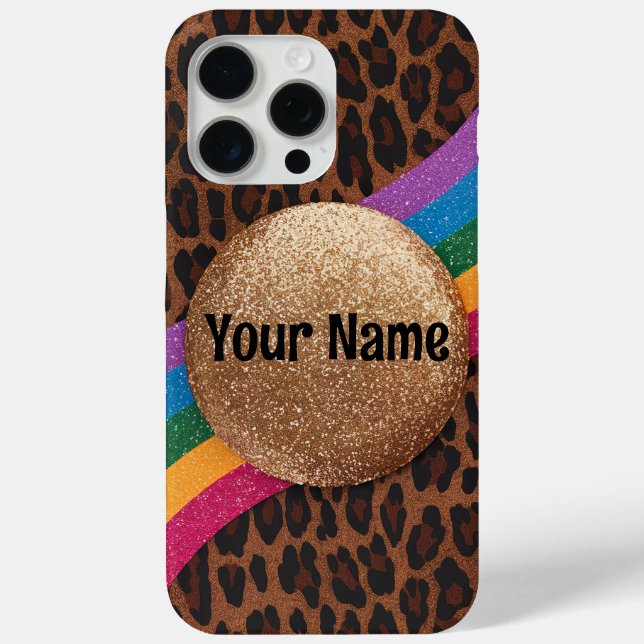 Coques Case-Mate iPhone Empreinte de léopard Glam avec Parties scintillant (Verso)