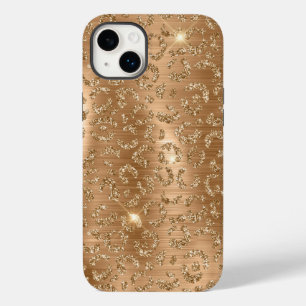 Coque Case-Mate iPhone Empreinte de léopard Gold Glam Parties scintillant
