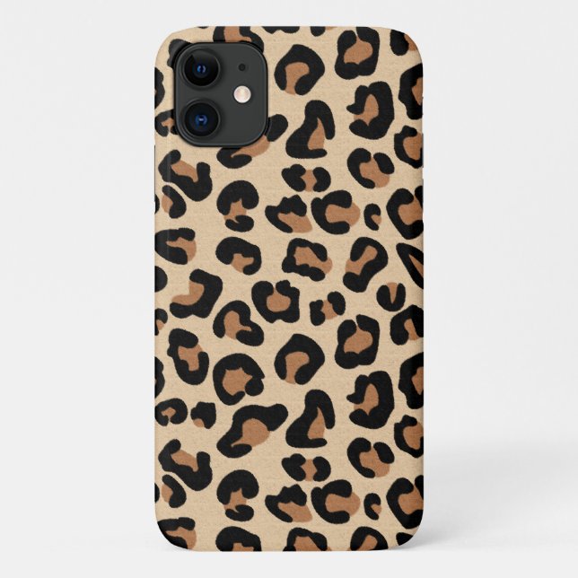 Coques Case-Mate iPhone Empreinte de léopard, Noir, Brown, Rouille et Tan (Dos)