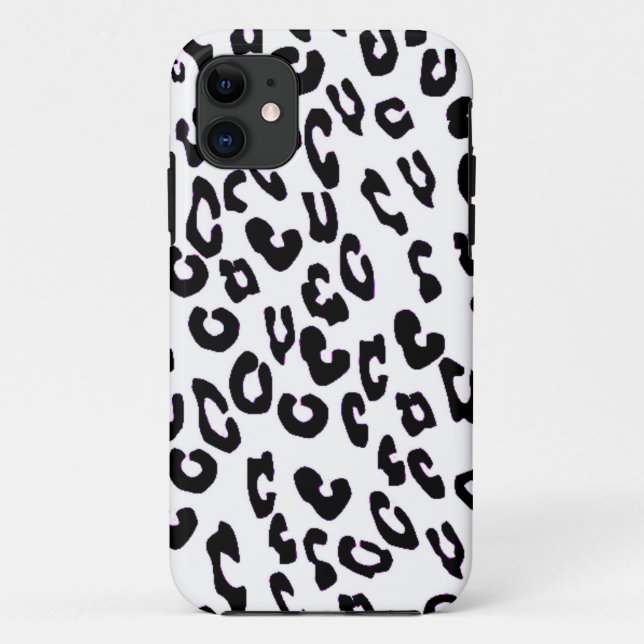Coques Case-Mate iPhone Empreinte de léopard noir et blanc (Dos)