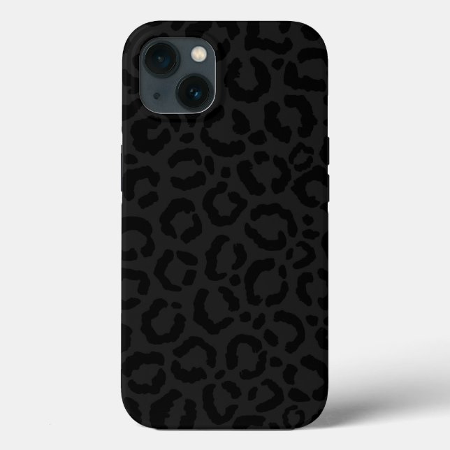 Coques Case-Mate iPhone Empreinte de léopard noir minimal moderne (Verso)
