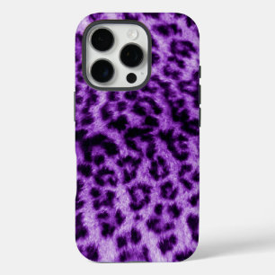 Coque iPhone 16 Pro Empreinte de léopard pourpre