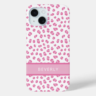 Coque Case-Mate iPhone Empreinte de léopard rose chic personnalisé