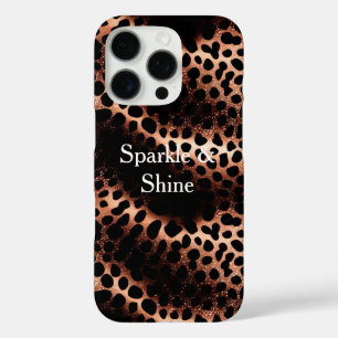 Coque iPhone 16 Pro Empreinte de léopard rose Gold Black