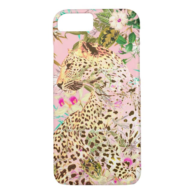 Coques Case-Mate iPhone Empreinte de léopard tropical motif hawaïen (Dos)
