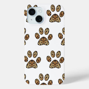 Coque Case-Mate iPhone Empreinte de patte avec éclat de léopard doré et n