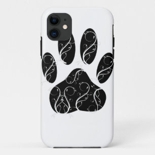 Coque Case-Mate Pour iPhone Empreinte de patte Chien Noir Avec Flouris Blanc